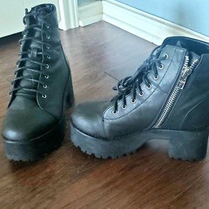 Platform booties- size 6, gently used